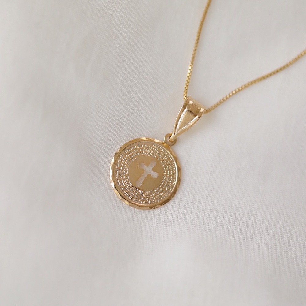 Our Father Prayer Necklace | 18k Gold Filled - Picture 4 of 9